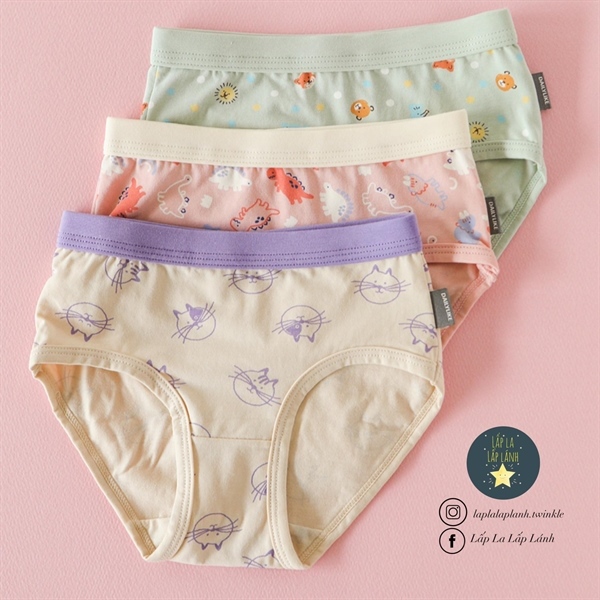 Dailylike set quần chip tam giác Girls 1 size 75 8-9y