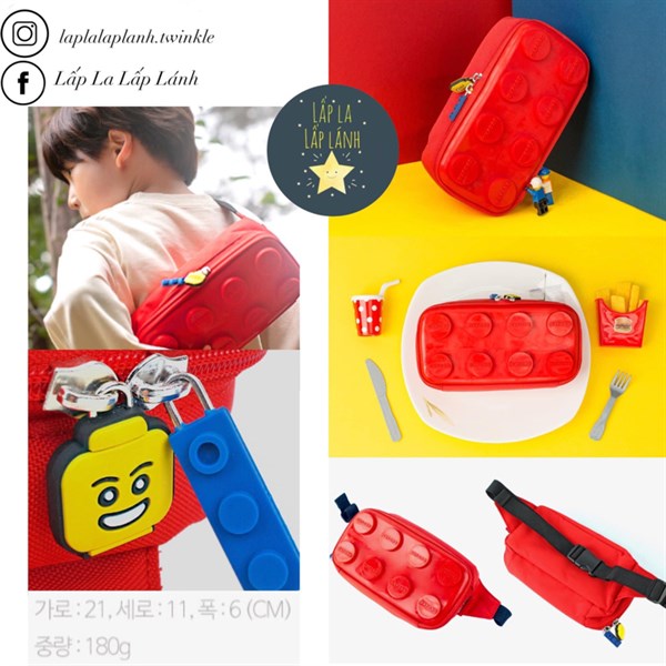 Winghouse Túi đeo chéo OX0029 mẫu Lego đỏ