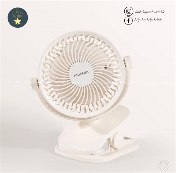 Donodono Muteon Quạt kẹp xe đẩy màu Trắng Kem