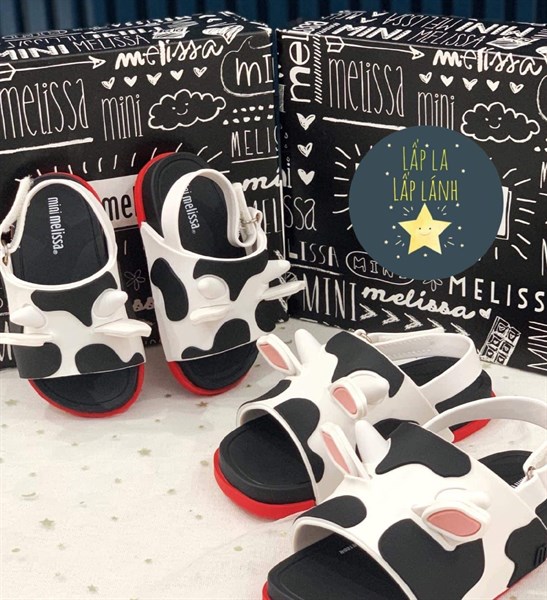 Minimelissa Sandals bò sữa trắng đế đỏ size 130