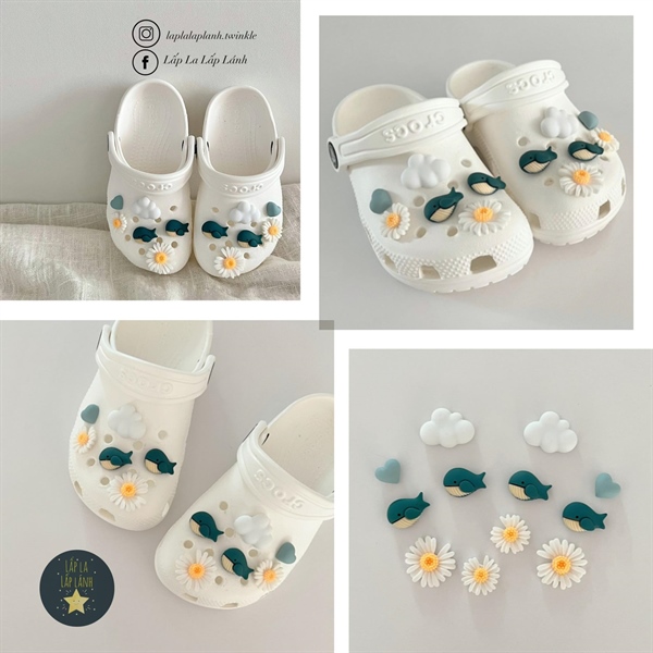 Littledeer Jibbitz Set charm Cá voi