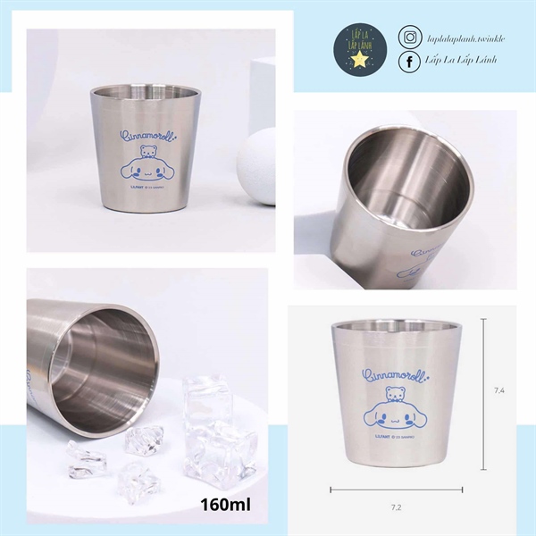 Lilfant Ly inox Cinnamoroll màu nền kim loại 160ml