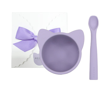 Rocou Set chén ăn và muỗng Mèo Tím