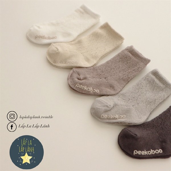 Peekaboo Set 5 đôi vớ bắp, vải lưới mùa hè size 2y
