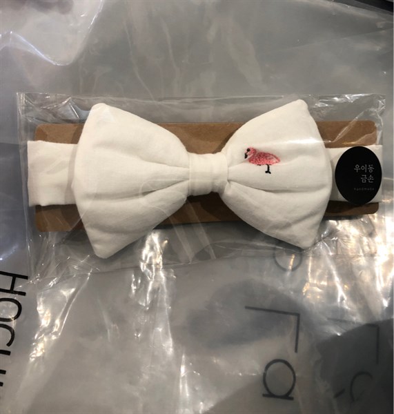 Uidong Hairband-Nơ Hồng hạc