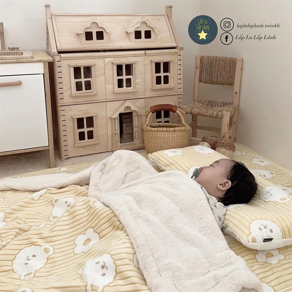 Formongde Chăn lông Gấu sọc vàng 90x140cm