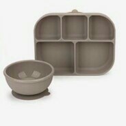 Dailylike Set Chén Khay kèm nắp silicone Gray (set)