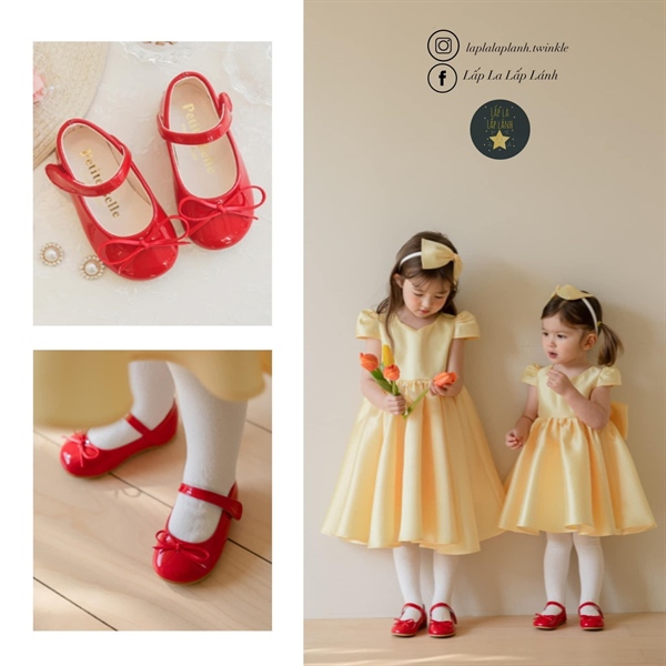 Petitebelle Giày da bóng nơ đỏ size 170