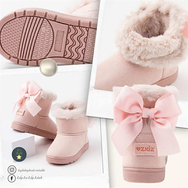Ozkiz Boots Hồng có nơ size 140