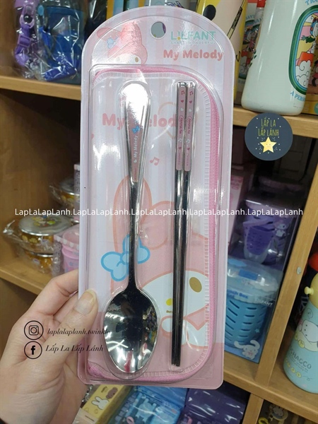 Lilfant Set muỗng đũa kèm túi My Melody