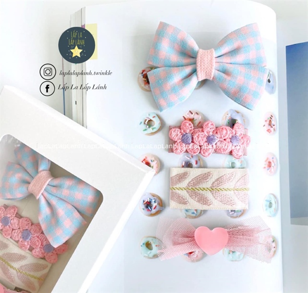 ReinaJ Set kẹp nơ nhung A16