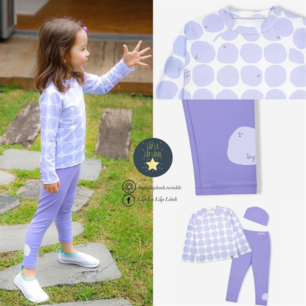 BayB Set đồ bơi 3p Chấm bi tím size XL