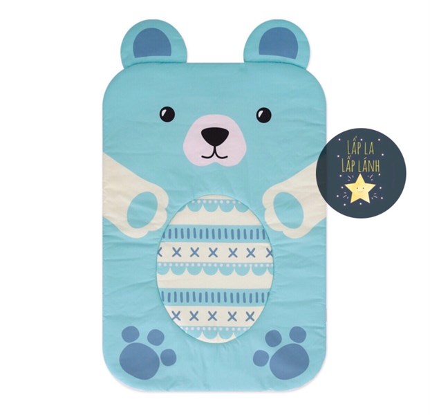 Bonitabebe Nệm chống thấm Gấu xanh 65x95cm