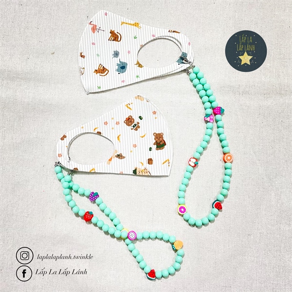 LucyQueen Dây Khẩu Trang Bi Trái Cây Xanh