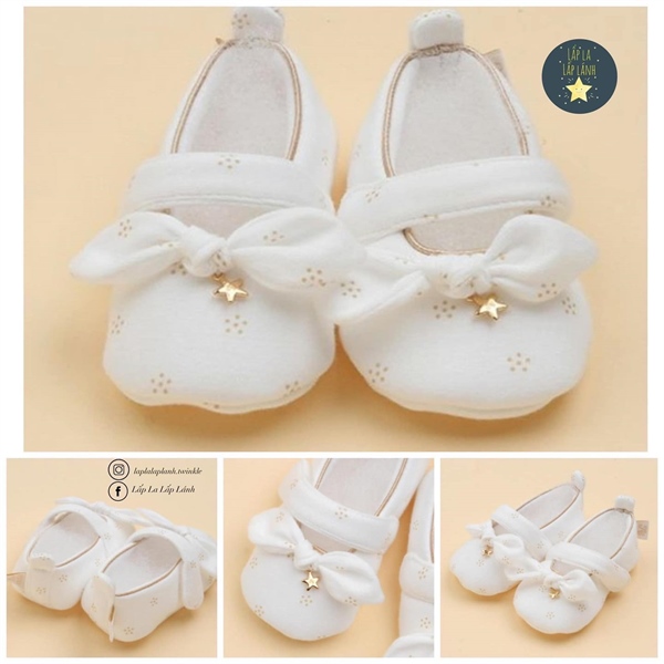 Tartine Giày vải nơ trắng