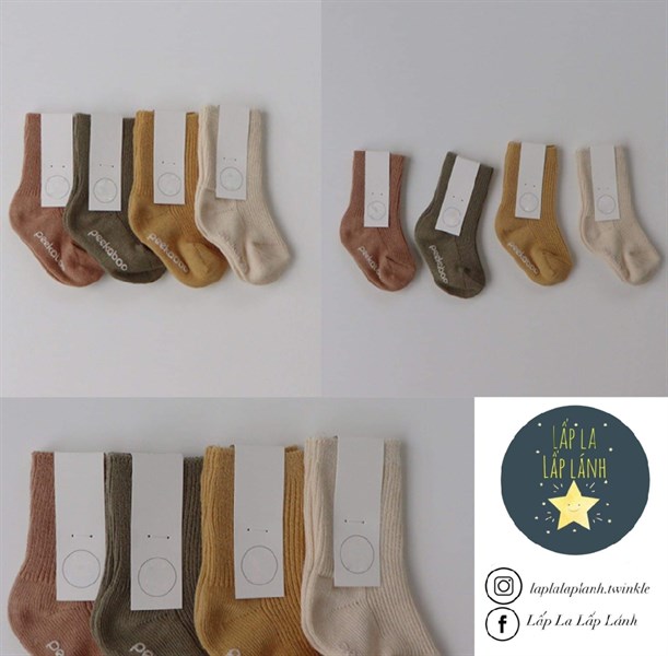 Peekaboo Set 4 vớ Cam vàng size 2y