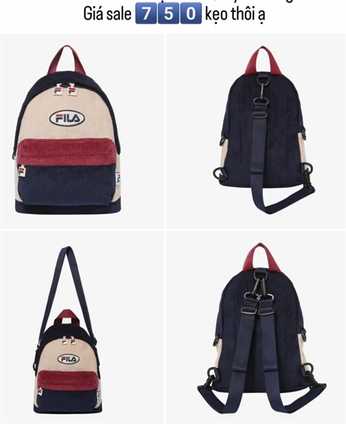 Fila Balo FK3BGC3651F Beige Đỏ