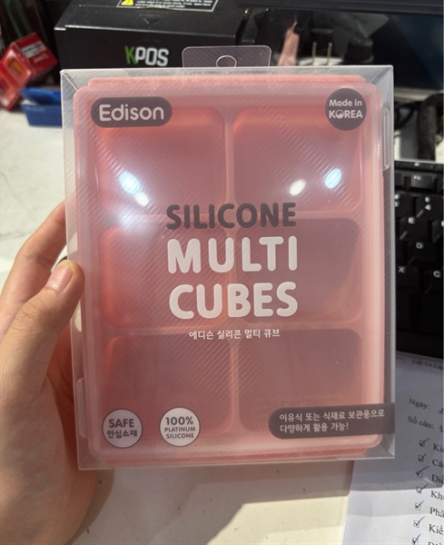 Edison Khay trữ 6 ô màu hồng