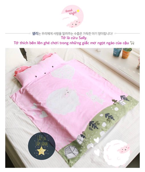 Beautehouse Set Ngủ Cừu Sally Chăn Mỏng