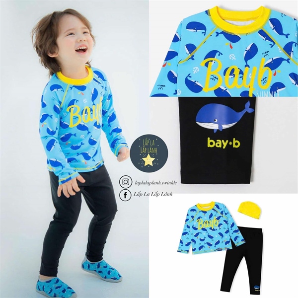 BayB Set đồ bơi 3p Cá voi xanh size XL