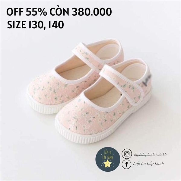 Petitshoes Giày búp bê hoa nền hồng size 130