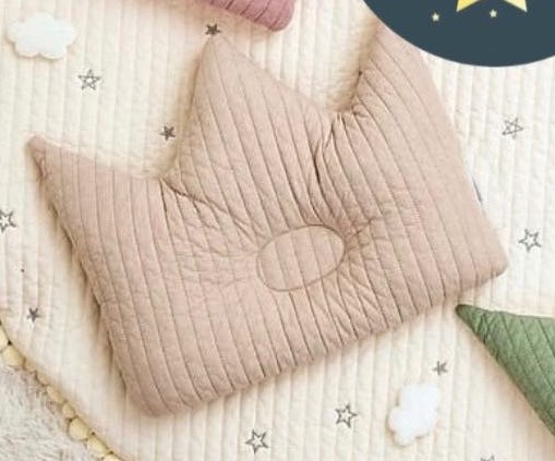 Malolotte Gối chống bẹp đầu Crown vân sọc Beige