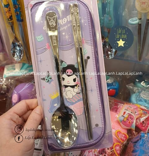 Lilfant Set muỗng đũa kèm túi Kuromi