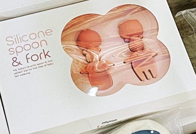 Jellymom Friends Set Muỗng + Nĩa Gấu Hồng