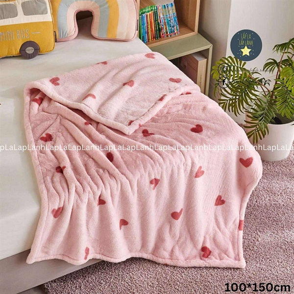 ModernHouse Chăn lông Tim hồng