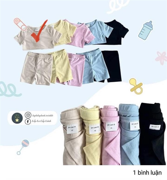 Rangubebe Đồ bộ trơn Beige size M