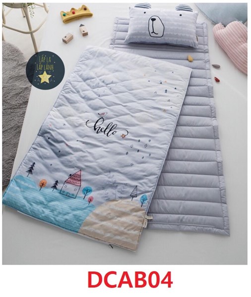Decoone Set Ngủ Gấu Hello Gray + Túi chống thấm