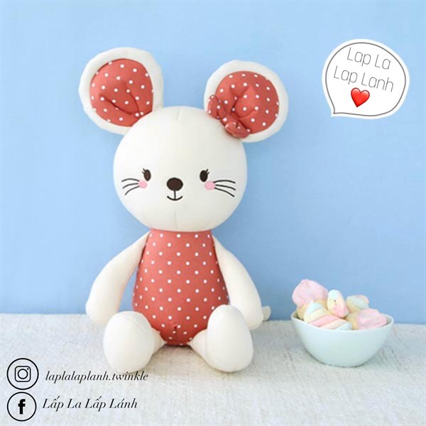 Bebelaon Thú bông organic Chuột bi đỏ 39cm