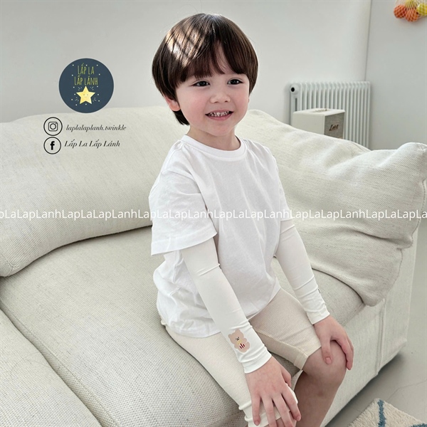 ECLL Găng chống nắng cho bé Gấu trắng size S 3-6y