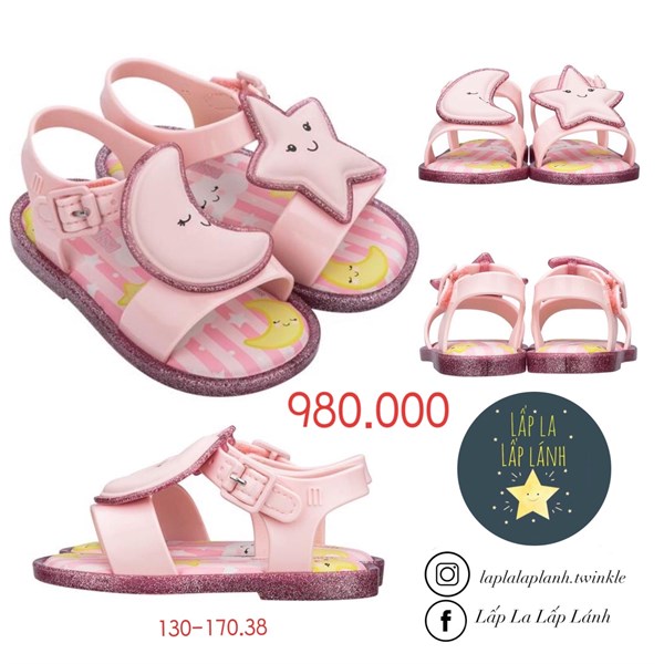 Minimelissa Sandals trăng sao Hồng size 150
