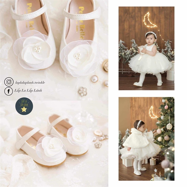 Petitbelle Giày hoa trắng size 170