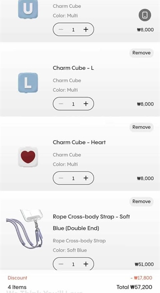 Casetify Set Cube charm Tim, U, L