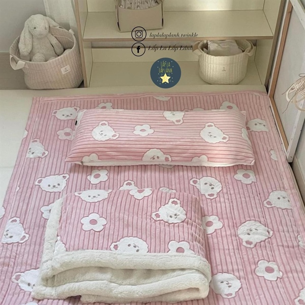 Formongde Tấm trải gấu hồng size 100x150cm