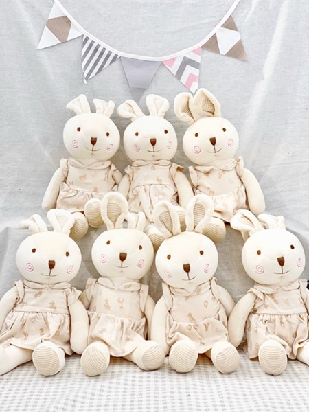 JnT Thú bông organic Thỏ mặc váy ABC 50cm