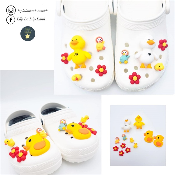 Crocs Set charm vịt Vàng