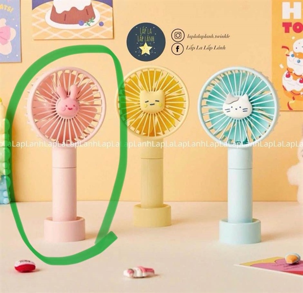 Butter Quạt cầm tay Thỏ hồng