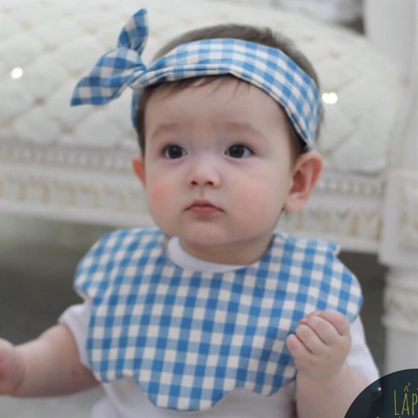 Yếm Vải Uidong Caro Xanh Dương