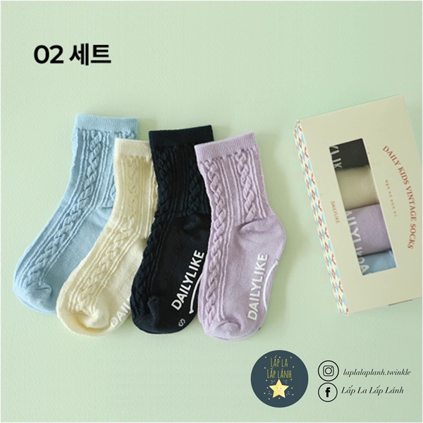 Dailylike set 4 vớ mẫu 9 size L