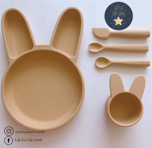 Rocou Set khay ăn thỏ Yellow