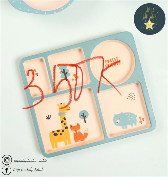 Modern House Khay ăn animal hình vuông