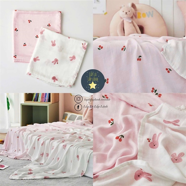 Modernhouse Set khăn bamboo 2p Thỏ hồng và Cherry đỏ