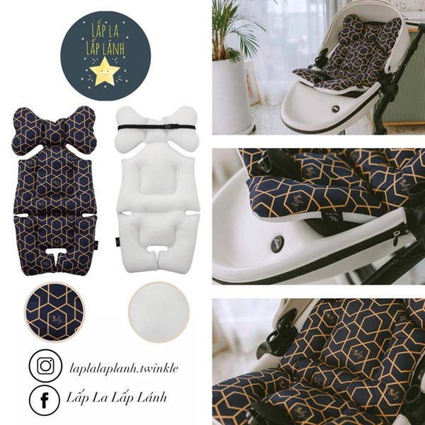 BILY Nệm lót xe đẩy Gold Navy