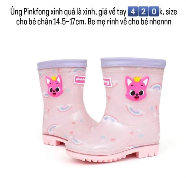 Pinkfong Ủng pinkfong size 160