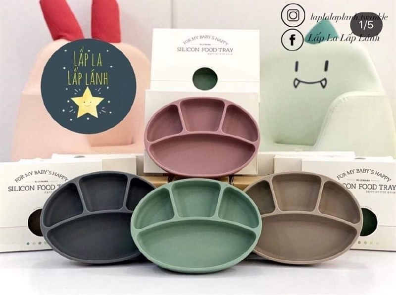 Modui Khay ăn Silicone Hồng