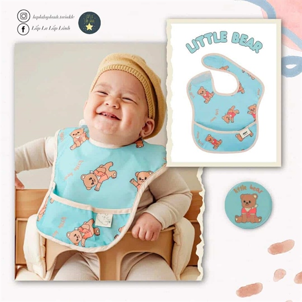 Aijoo Áo yếm chống thấm Gấu xanh