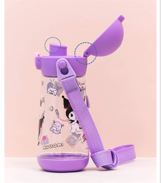 Lilfant Bình nước không ống hút Kuromi 470ml